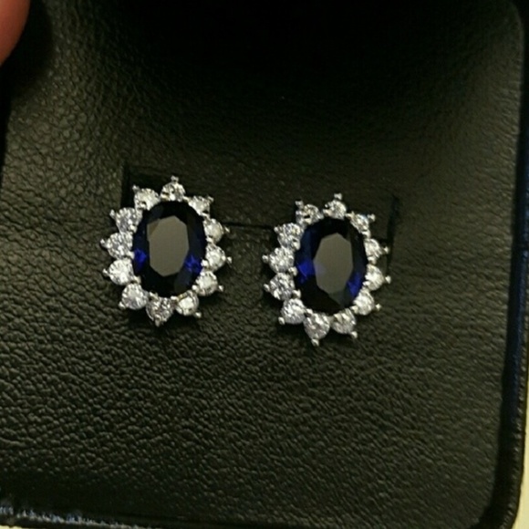 Chupchick Jewelry - 18k Sapphire Swarovski Earrings